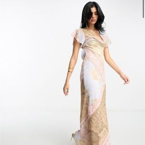 NWT ASOS cowl neck vintage floral print maxi dress size 6